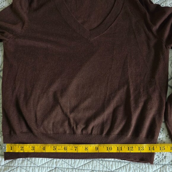 Mango V-Neck Classic Sweater Brown Size S NWOT - Picture 3 of 6